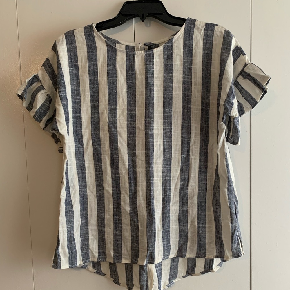 Navy and cream shirt